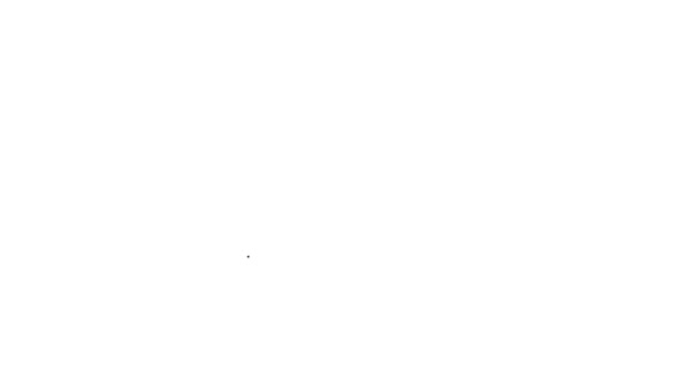 Чорна лінія Концепція захисту навколишнього середовища Кіт мертвий значок ізольовані на білому тлі. 4K Відео рух графічна анімація — стокове відео