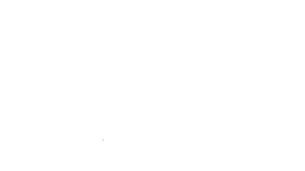 Línea negra Icono de rodillo aislado sobre fondo blanco. Animación gráfica de vídeo 4K — Vídeo de stock