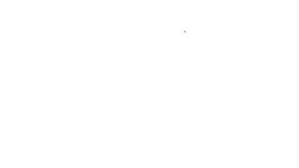 Μαύρη γραμμή Καλάθι αγορών εικονίδιο απομονωμένο σε λευκό φόντο. Κατάστημα τροφίμων, σούπερ μάρκετ. 4K Γραφική κίνηση κίνησης βίντεο — Αρχείο Βίντεο