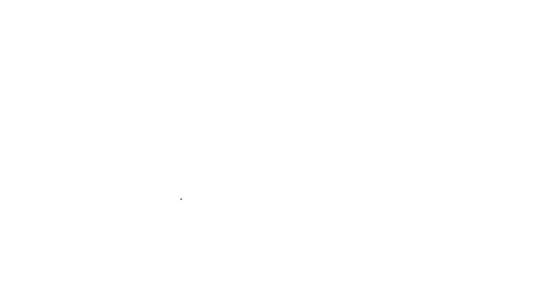 黒い線白い背景に隔離された弓タイのアイコン。4Kビデオモーショングラフィックアニメーション — ストック動画