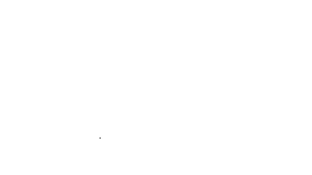 Fekete vonal Égő gyertyák ikon elszigetelt fehér háttér. Hengeres gyertya ragasztó égő lángokkal. 4K Videó mozgás grafikus animáció — Stock videók