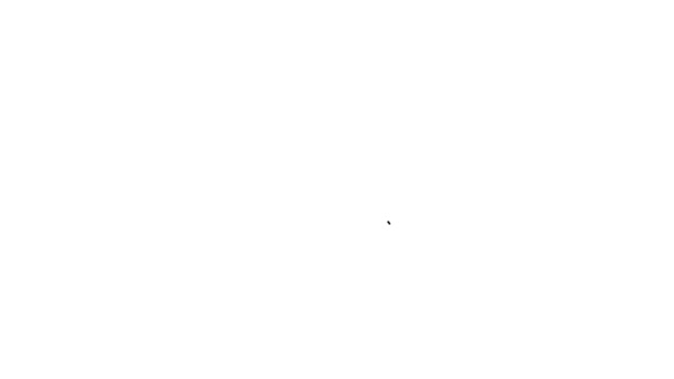 Zwarte lijn X Mark, Kruis in cirkel pictogram geïsoleerd op witte achtergrond. Kruismarkeringspictogram. 4K Video motion grafische animatie — Stockvideo