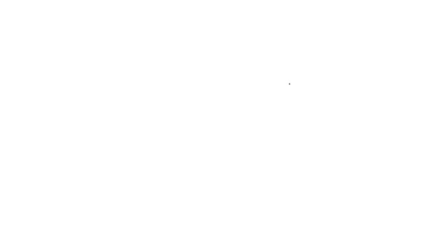 Černá čára Převodník ikona izolované na bílém pozadí. Ikona přenosu. Grafická animace pohybu videa 4K — Stock video