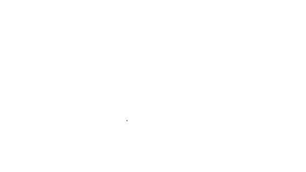 Linea nera icona della palla da football americano isolato su sfondo bianco. Icona della palla da rugby. Gioco di squadra sport simbolo. Animazione grafica 4K Video motion — Video Stock