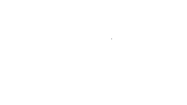Linha preta Boxe ícone curto isolado no fundo branco. Animação gráfica em movimento de vídeo 4K — Vídeo de Stock