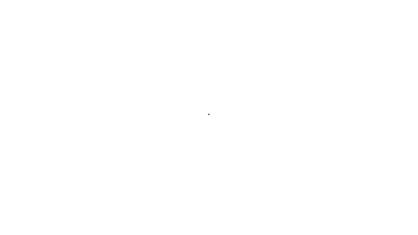 Черная линия Бойцовский клуб ММА значок изолирован на белом фоне. Смешанные боевые искусства. Видеографическая анимация 4K — стоковое видео