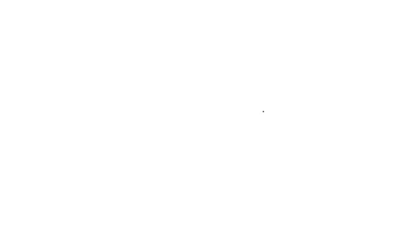 Línea negra Icono de anillo de boxeo aislado sobre fondo blanco. Animación gráfica de vídeo 4K — Vídeo de stock