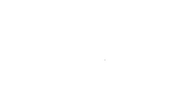 Línea negra Icono de pan aislado sobre fondo blanco. Animación gráfica de vídeo 4K — Vídeos de Stock