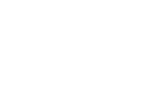 Czarna linia Wina ikona korkociągu izolowane na białym tle. 4K Animacja graficzna ruchu wideo — Wideo stockowe