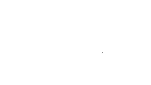 Línea negra Icono de gota de agua aislado sobre fondo blanco. Animación gráfica de vídeo 4K — Vídeo de stock