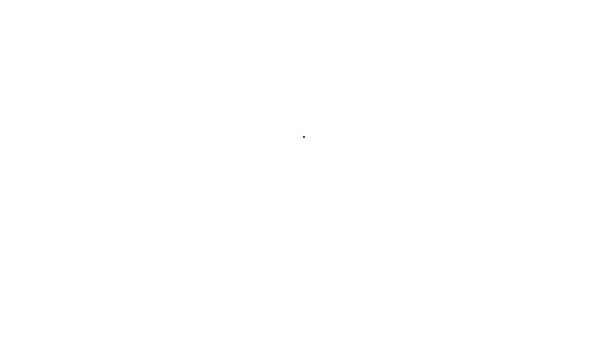 ブラックライン星と三日月-白の背景に隔離されたイスラムアイコンのシンボル。宗教シンボル。4Kビデオモーショングラフィックアニメーション — ストック動画