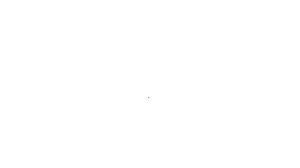 Schwarze Linie Stern und Halbmond - Symbol des Islam Ikone isoliert auf weißem Hintergrund. Symbol der Religion. 4K Video Motion Grafik Animation — Stockvideo