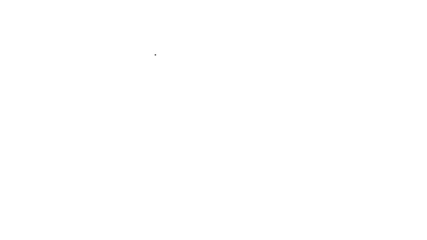 Decreto de línea negra, papel, pergamino, icono de desplazamiento icono aislado sobre fondo blanco. Pergamino chino. Animación gráfica de vídeo 4K — Vídeo de stock