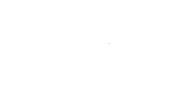 Línea negra Hola icono aislado sobre fondo blanco. Animación gráfica de vídeo 4K — Vídeo de stock