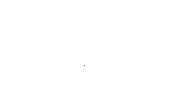 Черная линия Настенная лампа или иконка булочки изолированы на белом фоне. Настенная лампа. Видеографическая анимация 4K — стоковое видео