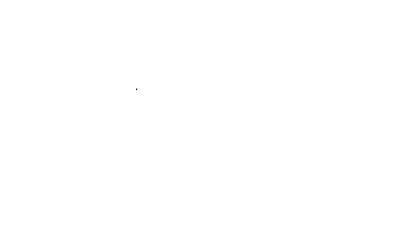 Icono Árbol de línea negra aislado sobre fondo blanco. Símbolo forestal. Animación gráfica de vídeo 4K — Vídeo de stock