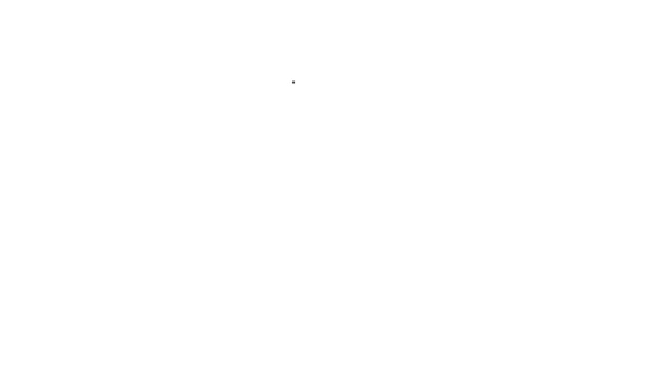 Línea negra Icono de panal aislado sobre fondo blanco. Celdas de miel símbolo. Dulce comida natural. Animación gráfica de vídeo 4K — Vídeo de stock