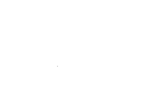 Černá čára Káva pot ikona izolované na bílém pozadí. Grafická animace pohybu videa 4K — Stock video