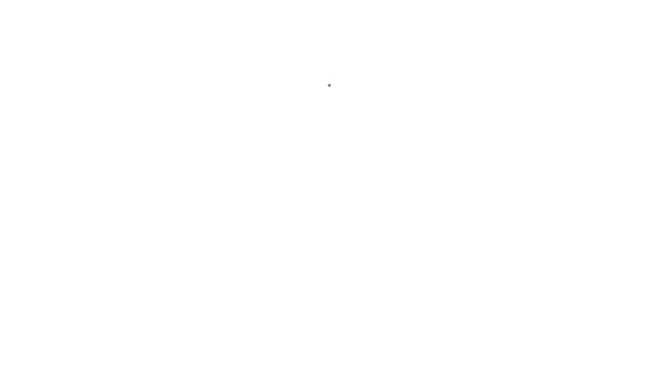 Línea negra Icono de la bolsa Sport aislado sobre fondo blanco. Animación gráfica de vídeo 4K — Vídeo de stock
