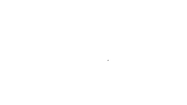 Οδική σήμανση μαύρης γραμμής. Το εικονίδιο του σηματοδότη απομονώθηκε σε λευκό φόντο. Σύμβολο δείκτη. Απομονωμένη πινακίδα πληροφοριών δρόμου. Σημάδι κατεύθυνσης. 4K Γραφική κίνηση κίνησης βίντεο — Αρχείο Βίντεο