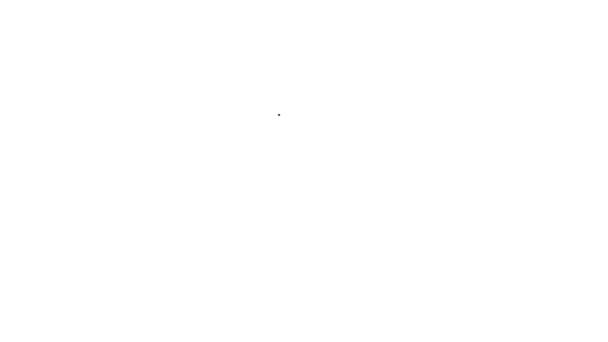 Línea negra Instrumento musical icono de laúd aislado sobre fondo blanco. Instrumento de música árabe, oriental, griega. Animación gráfica de vídeo 4K — Vídeos de Stock