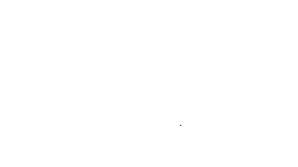Černá čára Peníze procenta ikona izolované na bílém pozadí. Značka věrnostní peněženky. Grafická animace pohybu videa 4K — Stock video