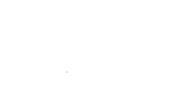 Linea nera Taco con icona a tortilla isolata su sfondo bianco. Menù tradizionale messicano fast food. Animazione grafica 4K Video motion — Video Stock