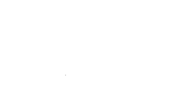 Linha preta Ícone de chapéu de festa isolado no fundo branco. Chapéu de aniversário. Animação gráfica em movimento de vídeo 4K — Vídeo de Stock