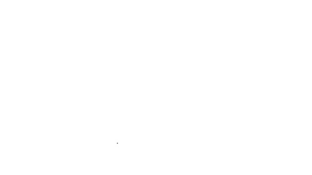 Ligne noire Carte postale avec icône de coeur isolé sur fond blanc. Message d'amour. Lettre d'amour et de romance. Animation graphique de mouvement vidéo 4K — Video