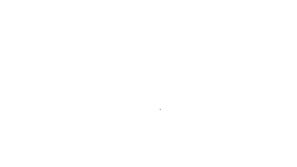 Μαύρη γραμμή Καρναβάλι γιρλάντα με σημαίες εικόνα απομονώνονται σε λευκό φόντο. Παντελόνια για εορτασμούς γενεθλίων, διακόσμηση φεστιβάλ. 4K Γραφική κίνηση κίνησης βίντεο — Αρχείο Βίντεο