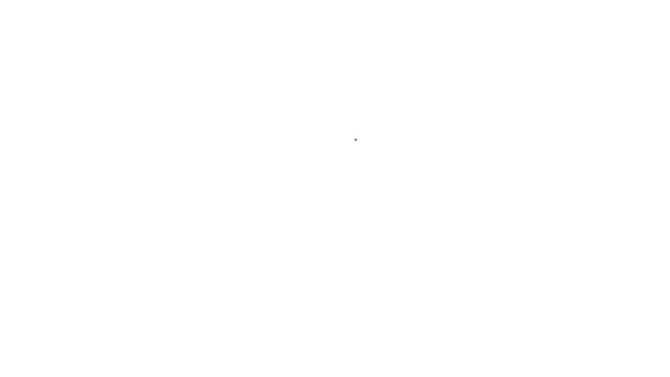Černá čára Elektrická ruční míchačka betonu ikona izolované na bílém pozadí. Ruční elektrický míchač cementu. Grafická animace pohybu videa 4K — Stock video