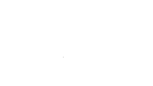 Fekete vonal Katonai jutalom ikon elszigetelt fehér háttér. Katonai jel. 4K Videó mozgás grafikus animáció — Stock videók