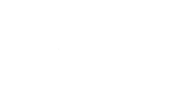 Значок БПЛА чорної лінії ізольовано на білому тлі. Військовий шпигун безпілотних літальних апаратів. 4K Відео рух графічна анімація — стокове відео
