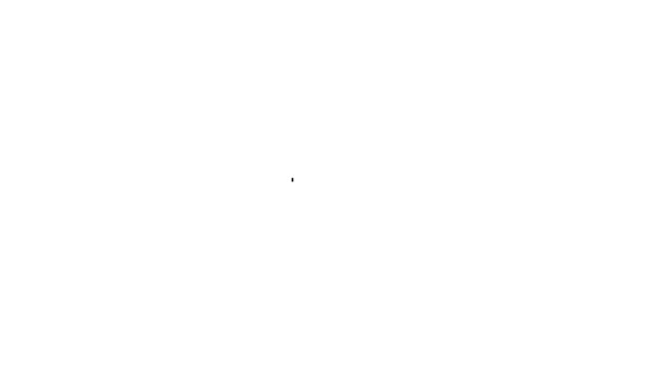 Черная линия буфера обмена с значком контрольного списка изолированы на белом фоне. Символ контрольного списка. Опрос или анкета обратной связи. Видеографическая анимация 4K — стоковое видео