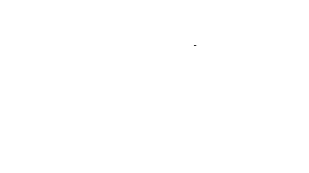 Línea negra Icono del motor de búsqueda aislado sobre fondo blanco. Animación gráfica de vídeo 4K — Vídeo de stock