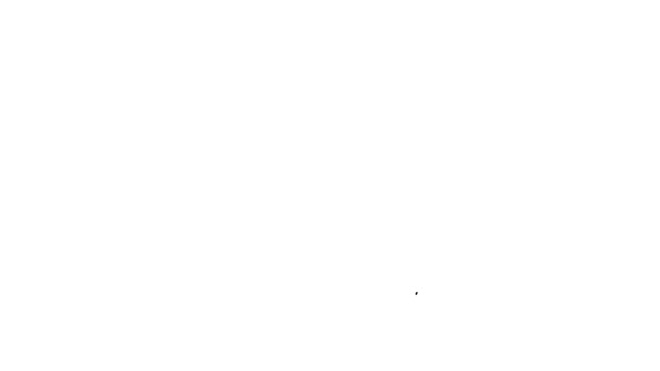 Linea nera Libro con icona di stop sigaretta isolato su sfondo bianco. Libro sui pericoli del fumo. Animazione grafica 4K Video motion — Video Stock
