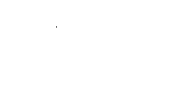 Černá čára Ikona štítu izolována na bílém pozadí. Strážní znak. Zabezpečení, bezpečnost, ochrana, ochrana soukromí. Grafická animace pohybu videa 4K — Stock video