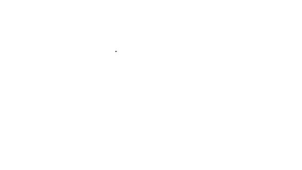Línea negra Icono de bola mágica aislado sobre fondo blanco. Una bola de cristal. Animación gráfica de vídeo 4K — Vídeo de stock