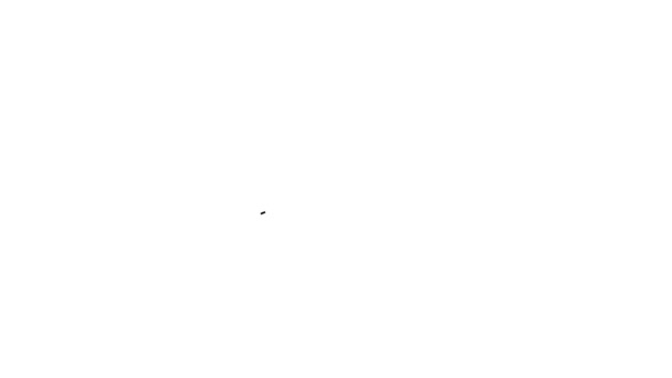 Černá čára Láska mír ikona izolované na bílém pozadí. Hippie symbol míru. Grafická animace pohybu videa 4K — Stock video