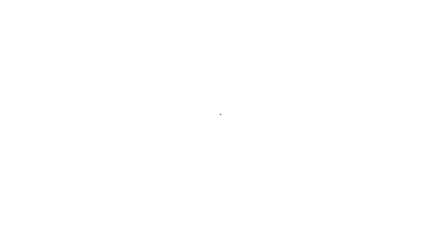 Collar de línea negra con símbolo de paz icono aislado sobre fondo blanco. Símbolo hippie de paz. Animación gráfica de vídeo 4K — Vídeos de Stock