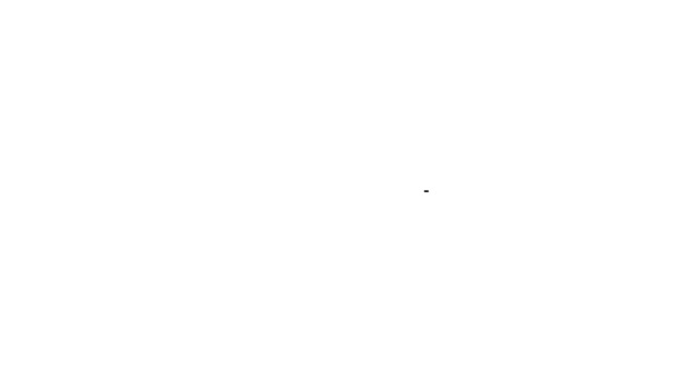 Черная строка Пустой шаблон банковского чека и значок пера изолированы на белом фоне. Checkbook cheque page with empty fields to fill. Видеографическая анимация 4K — стоковое видео