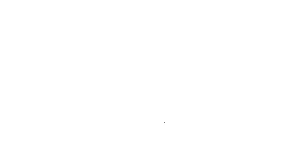 Černá čára Velryba ocas v oceánu vlna ikona izolované na bílém pozadí. Grafická animace pohybu videa 4K — Stock video