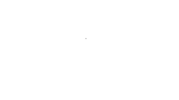 Schwarze Linie Jakobsmuschel Muschelsymbol isoliert auf weißem Hintergrund. Muschelschild. 4K Video Motion Grafik Animation — Stockvideo