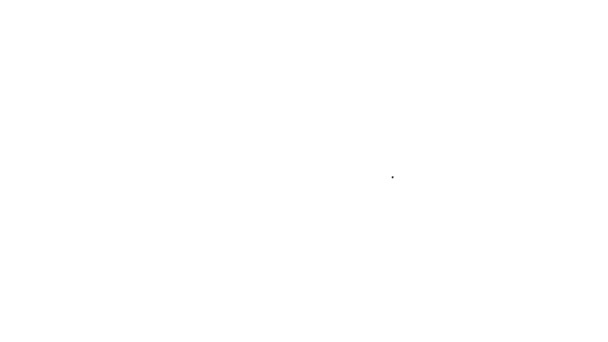 Czarna linia Latarka do ikony nurka izolowana na białym tle. Nurkowanie pod wodą. 4K Animacja graficzna ruchu wideo — Wideo stockowe