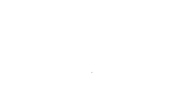 Ligne noire Feuilles en caoutchouc pour icône de natation isolées sur fond blanc. Équipement de plongée. Le sport extrême. Équipement de plongée sous-marine. Animation graphique de mouvement vidéo 4K — Video