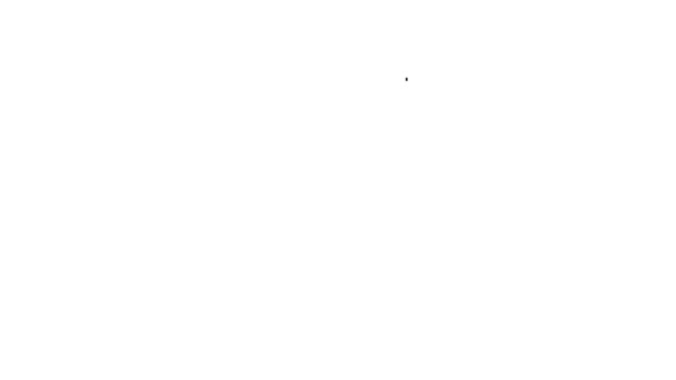 Línea negra Icono de cuerno de aire aislado sobre fondo blanco. Aficionados al deporte o ciudadanos contra el gobierno y la corrupción. Animación gráfica de vídeo 4K — Vídeo de stock