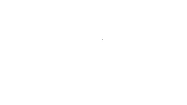 Черная линия Амортизатор значок изолирован на белом фоне. Видеографическая анимация 4K — стоковое видео