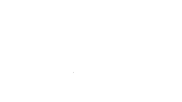 Línea negra Icono de vídeo de reproducción en línea aislado sobre fondo blanco. Película de tira con señal de juego. Animación gráfica de vídeo 4K — Vídeo de stock