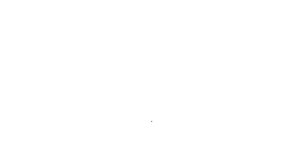 Línea negra Rosario abalorios icono de la religión aislado sobre fondo blanco. Animación gráfica de vídeo 4K — Vídeo de stock