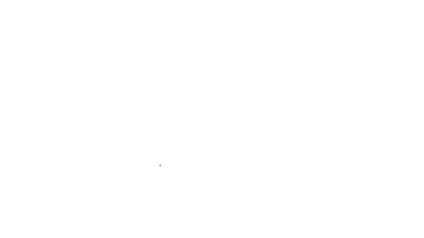 Fekete vonal Francia sapka ikon elszigetelt fehér háttér. 4K Videó mozgás grafikus animáció — Stock videók